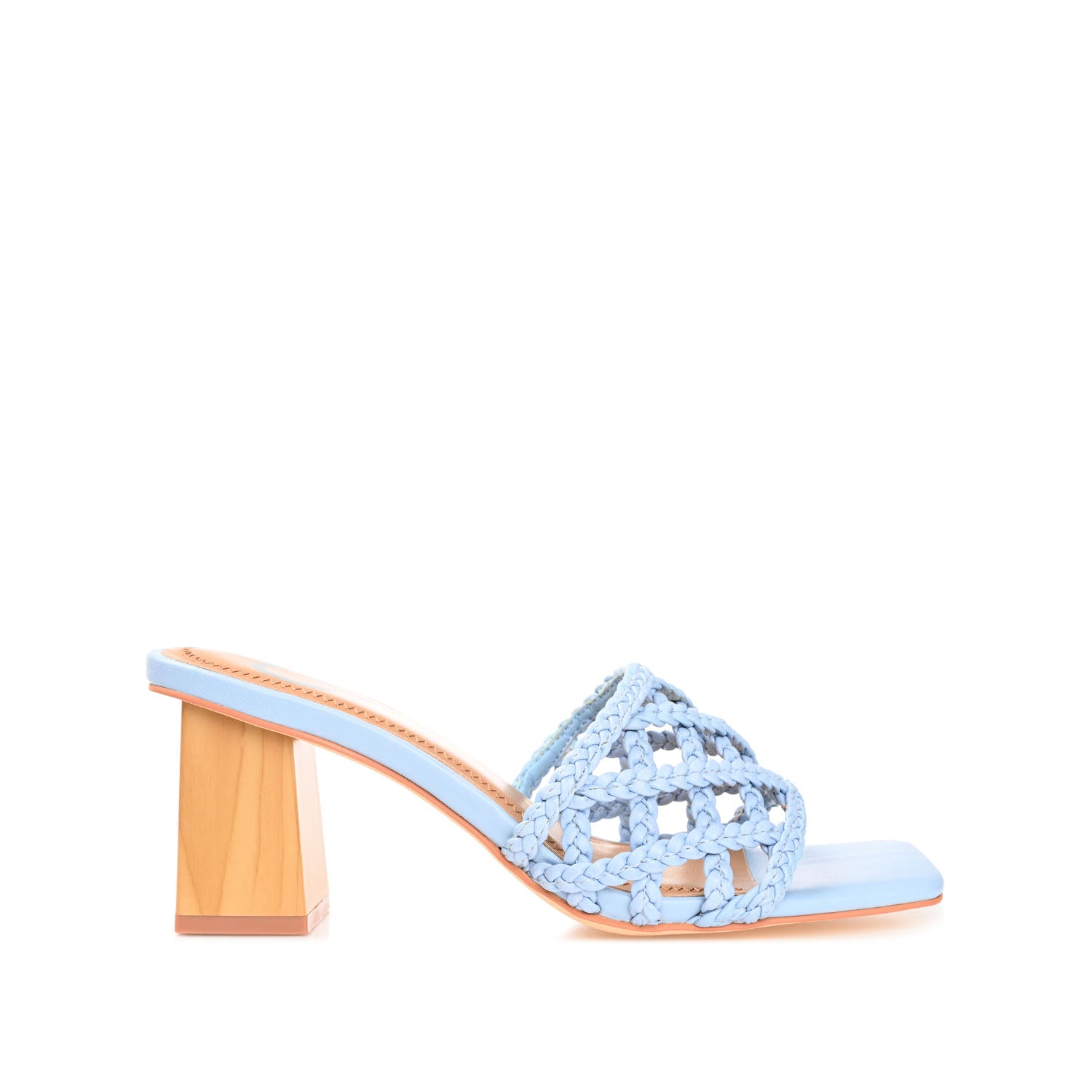 journee collection EVVIE HEELED SANDALS IN FAUX LEATHER White