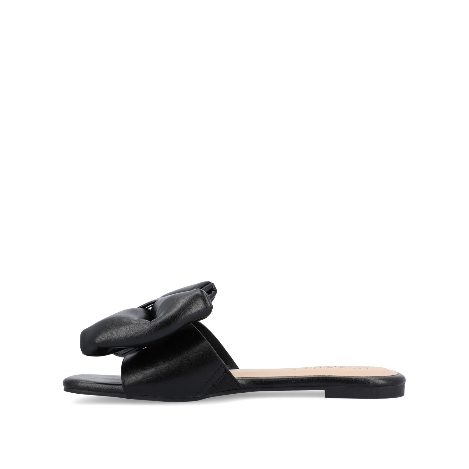 Journee Collection FAYRE PUFFED SLIDE SANDAL IN FAUX LEATHER Sand PU