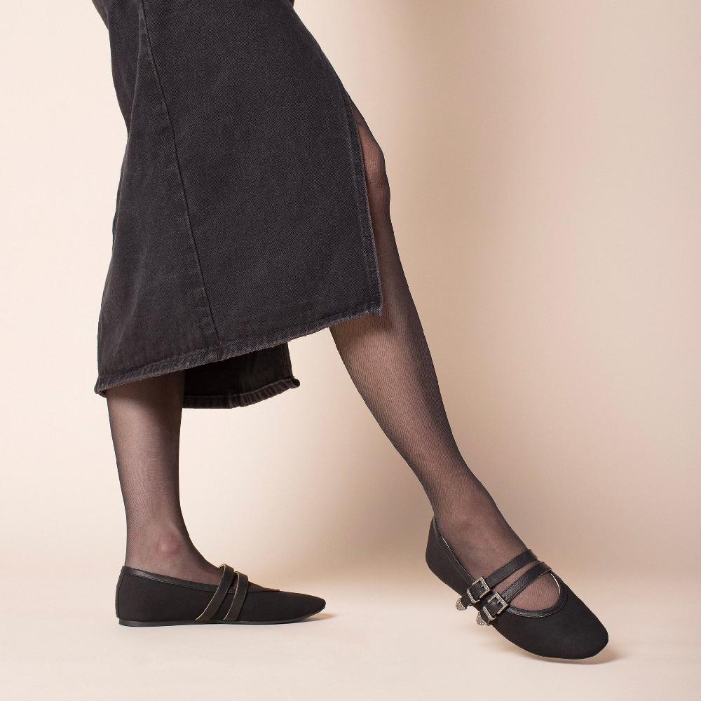 Journee Collection FLORENE MARY JANE WESTERN FLATS Black Chocolate