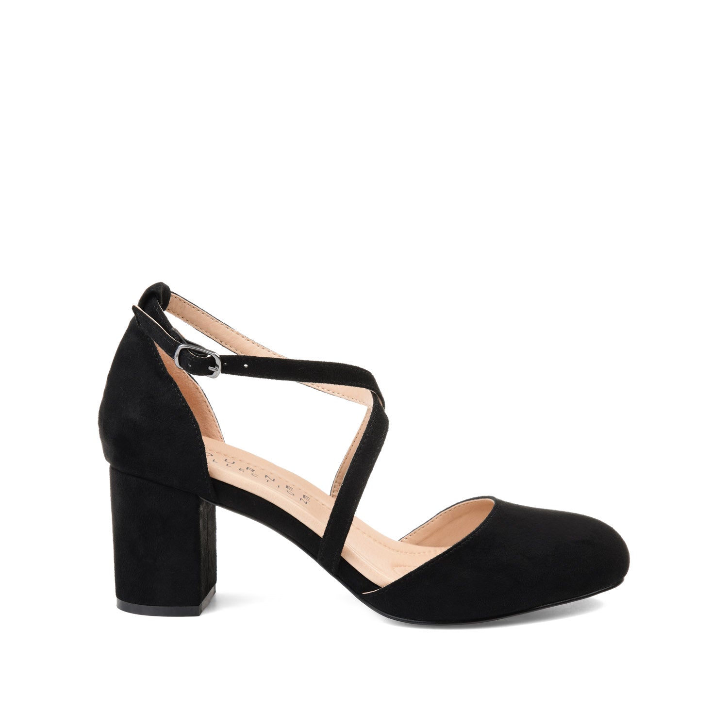 journee collection FOSTER BLOCK HEEL D'ORSAYS IN WIDE Navy Nubuck