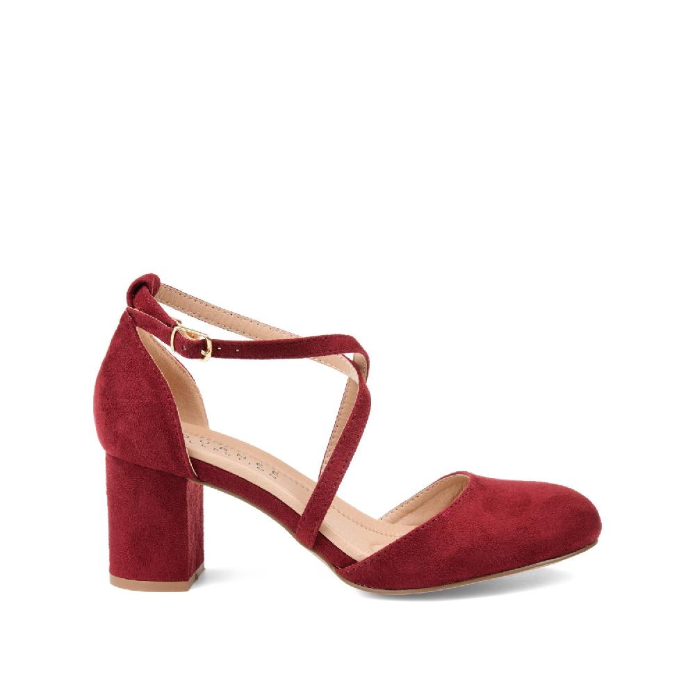 journee collection FOSTER D'ORSAY PUMP HEELS IN FAUX SUEDE Wine