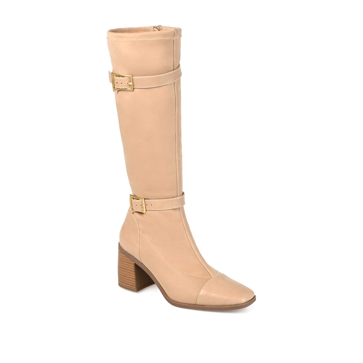 Journee Collection GAIBREE STRETCHY BOOTS IN X-WIDE CALF Beige