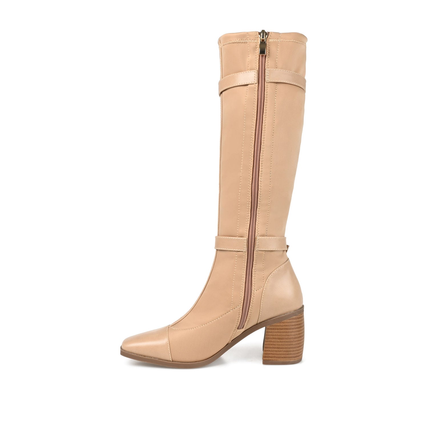 Journee Collection GAIBREE STRETCHY BOOTS IN X-WIDE CALF Beige