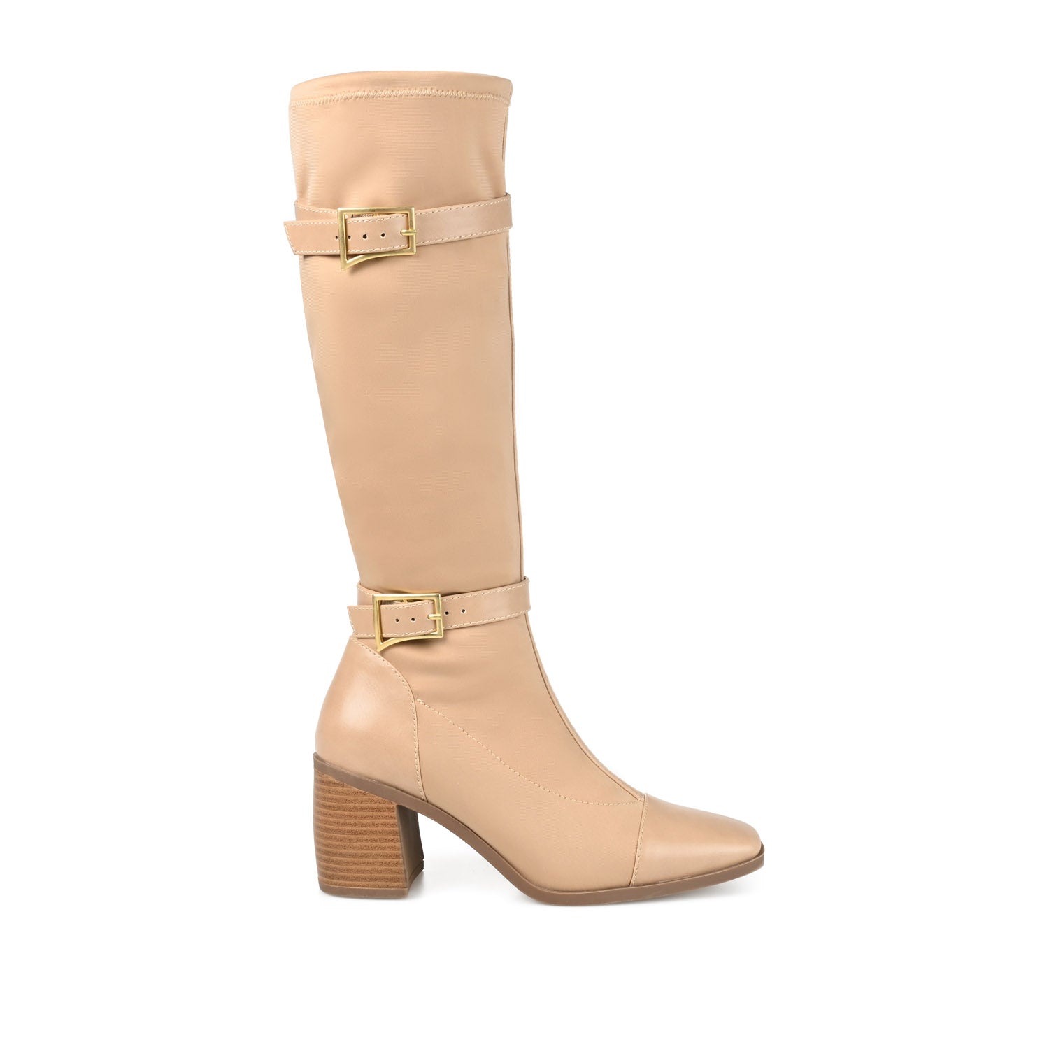 journee collection GAIBREE STRETCHY BOOTS IN X-WIDE CALF Beige
