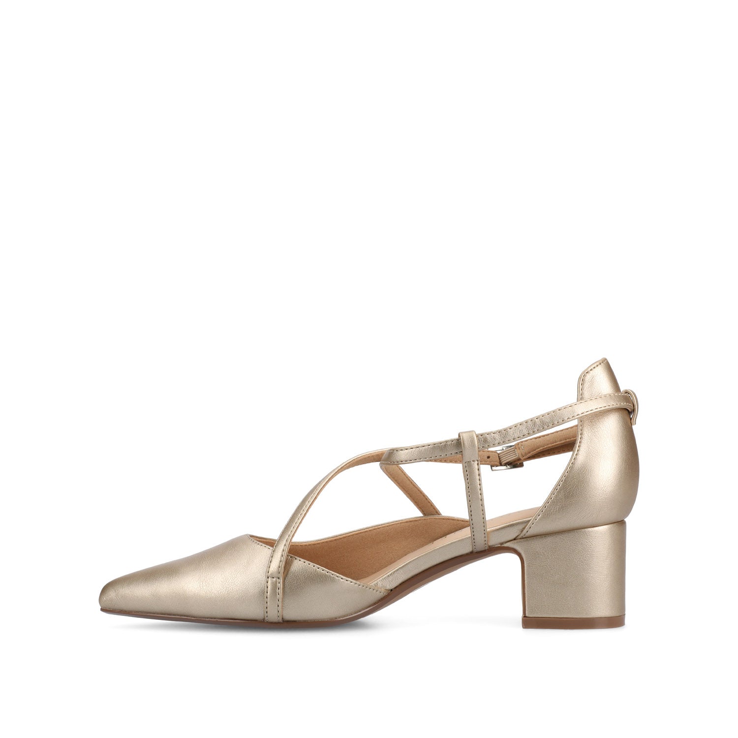 Journee Collection GALVINN LOW BLOCK HEELS IN WIDE Bone PU