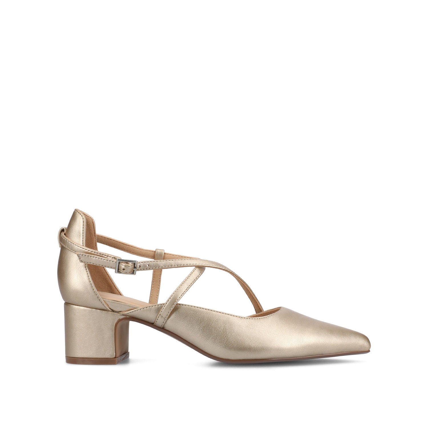journee collection GALVINN LOW BLOCK HEELS IN WIDE Bone PU