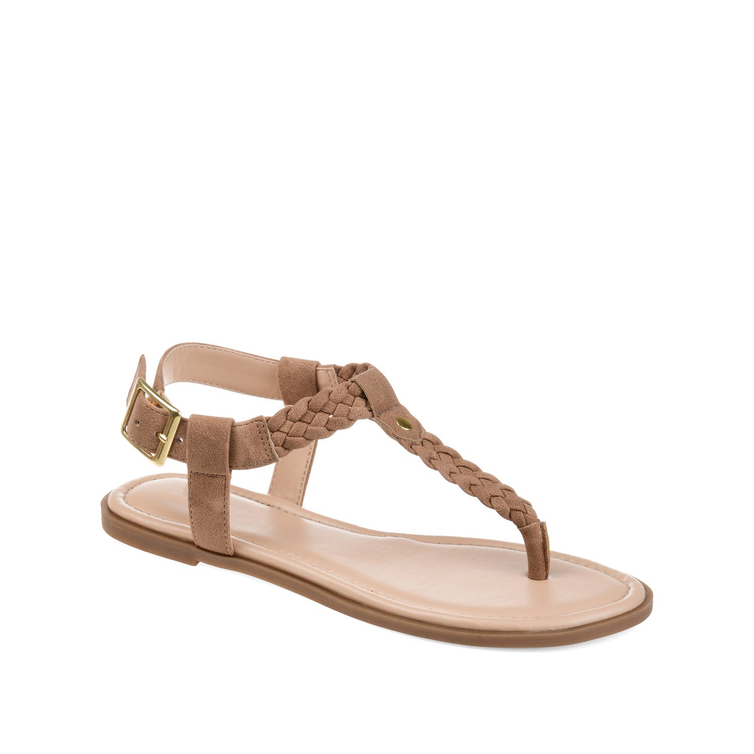Journee Collection GENEVIVE T-STRAP SANDALS IN FAUX LEATHER Black