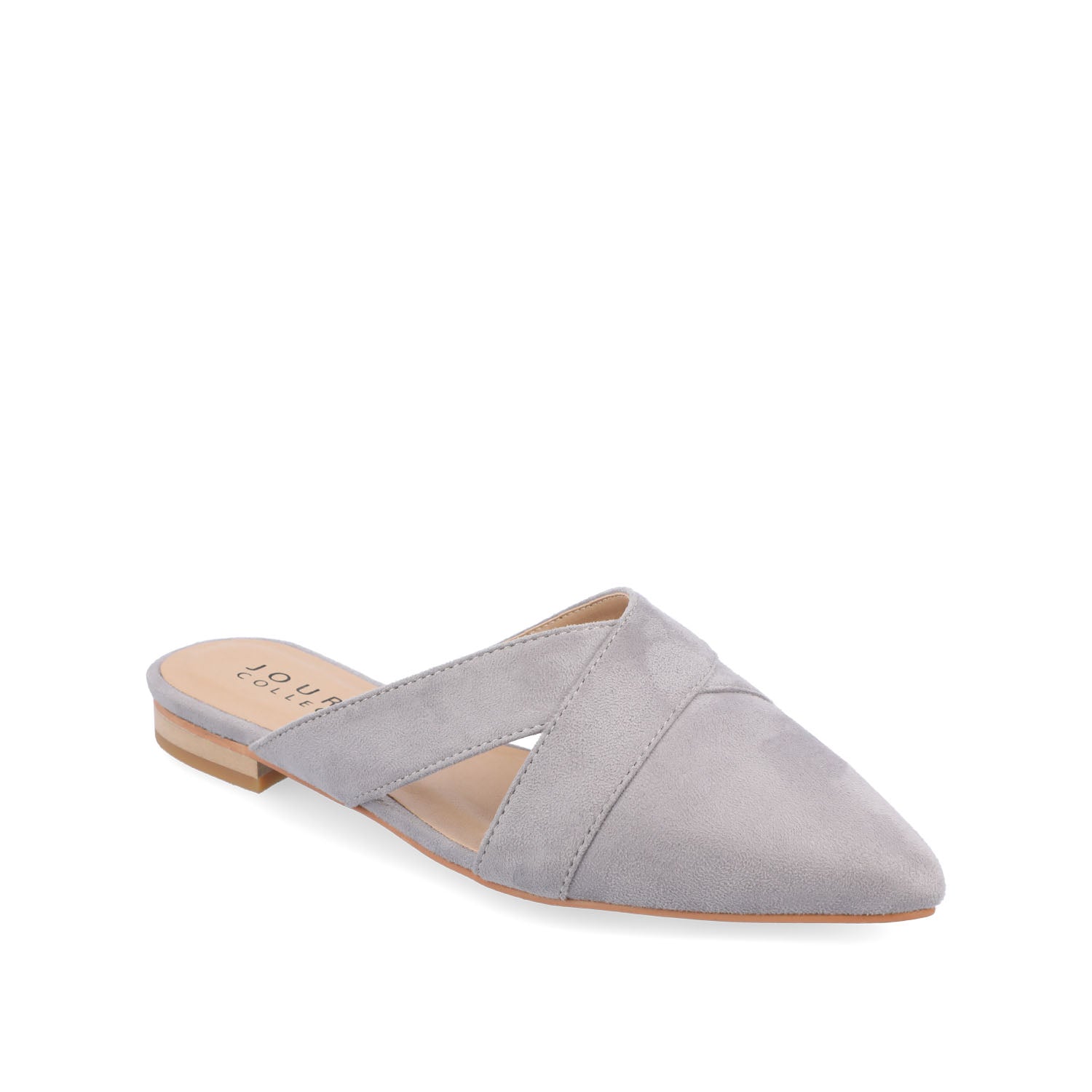Journee Collection GIADA MULE FLATS IN FAUX SUEDE Grey
