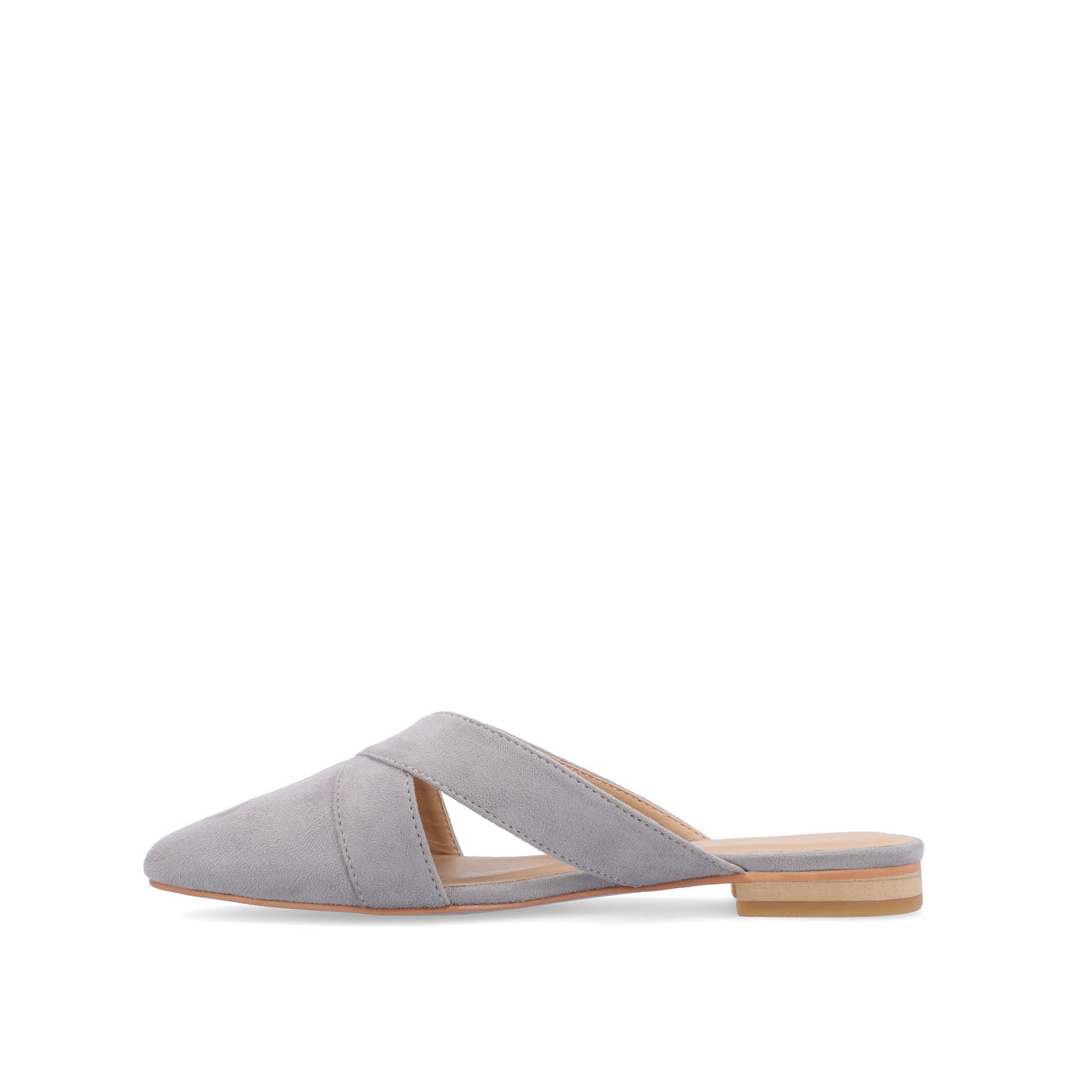 Journee Collection GIADA MULE FLATS IN FAUX SUEDE Grey