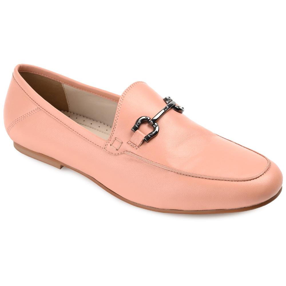 Journee Collection GIIA HORSE BIT LOAFER FLATS IN LEATHER Peach