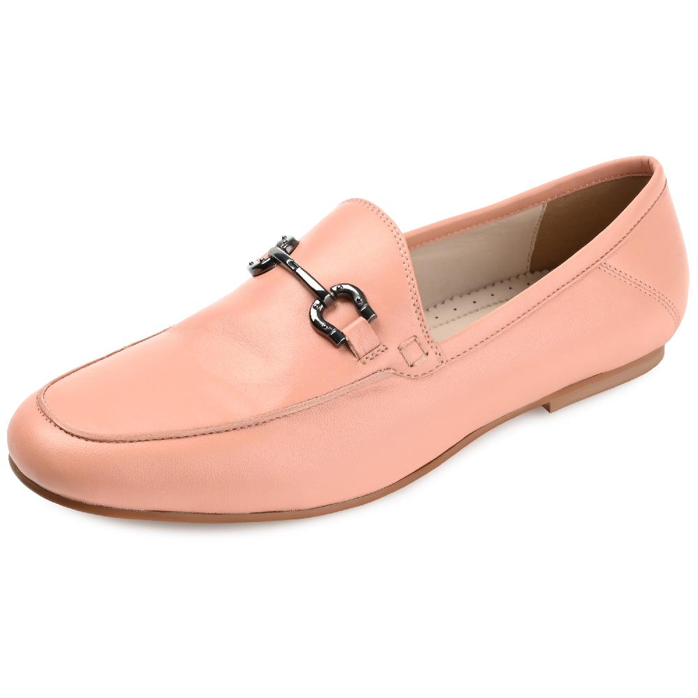 Journee Collection GIIA HORSE BIT LOAFER FLATS IN LEATHER Peach