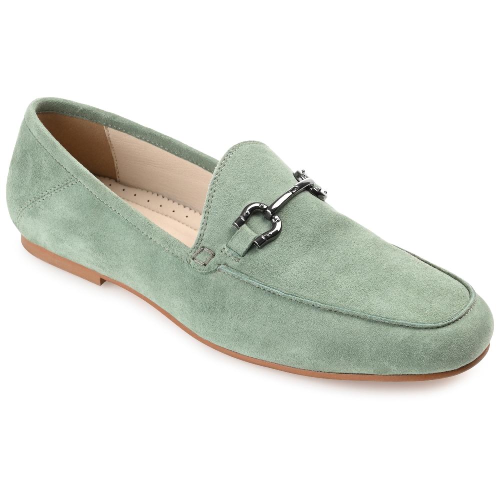 Journee Collection GIIA HORSE BIT LOAFER FLATS IN SUEDE Green