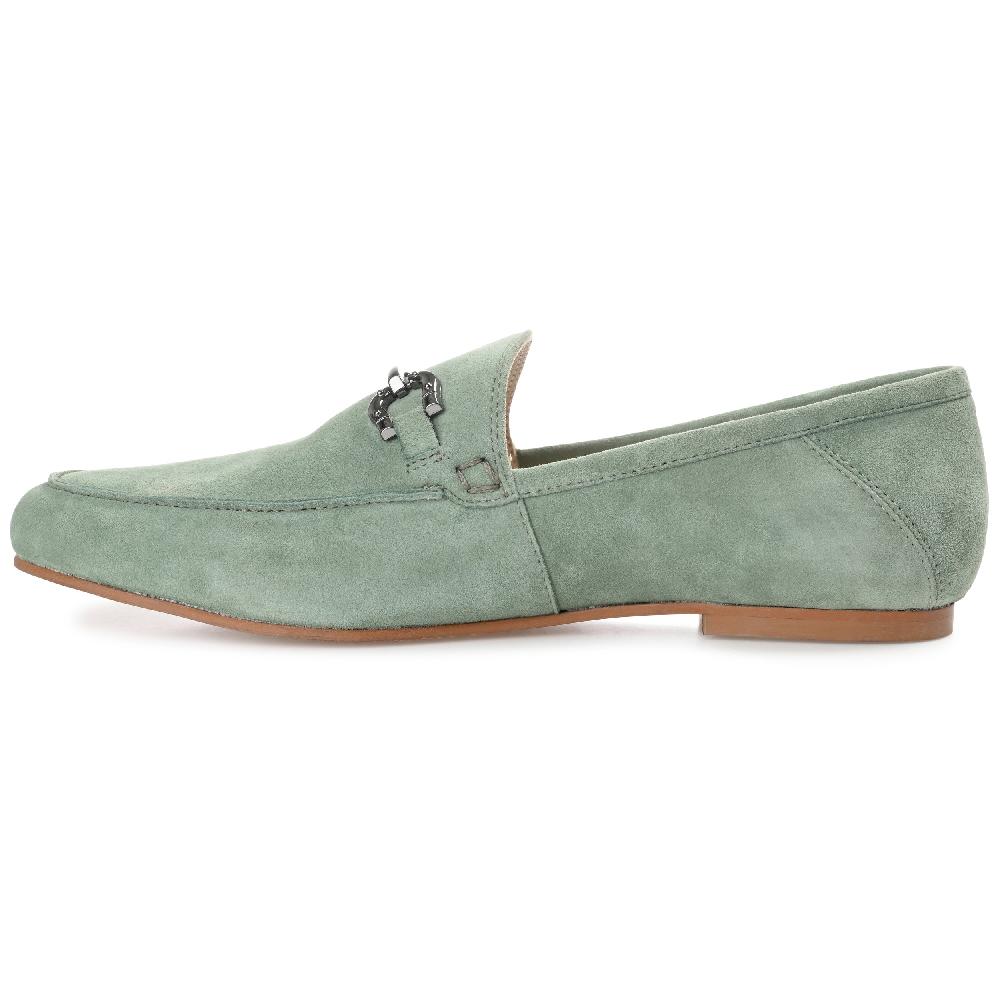 Journee Collection GIIA HORSE BIT LOAFER FLATS IN SUEDE Green