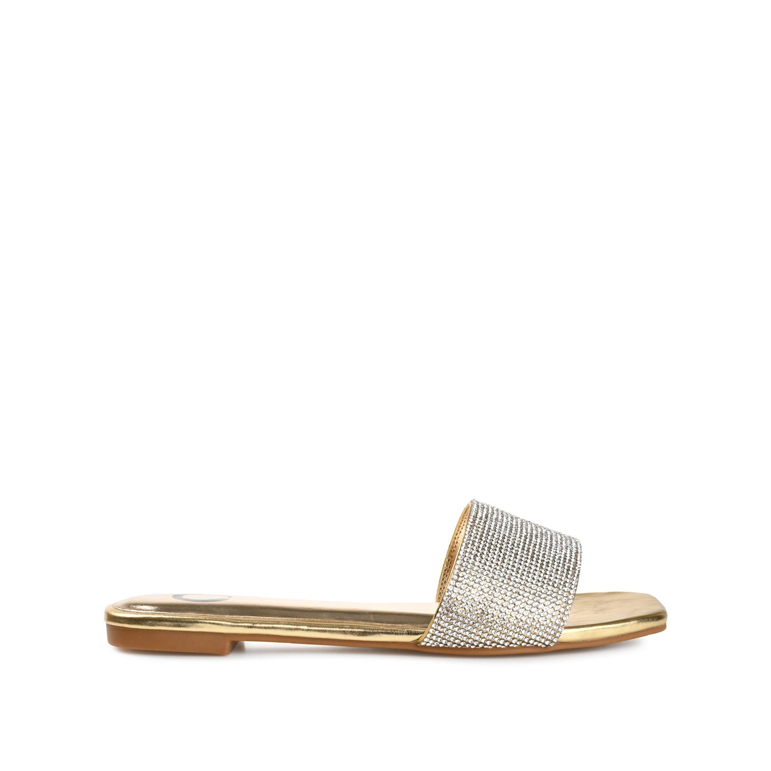 journee collection GRAYCE SLIDE SANDALS IN GLITTER MATERIAL Gold PU 2
