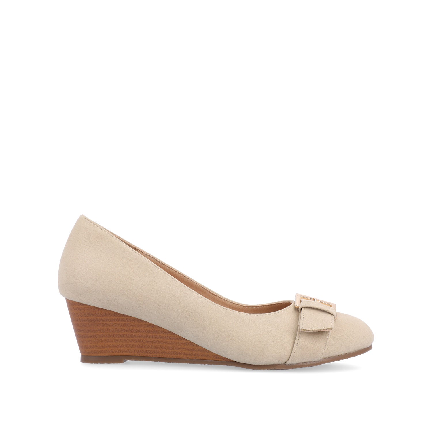 journee collection GRAYSN WEDGE HEELS IN VEGAN LEATHER Wine