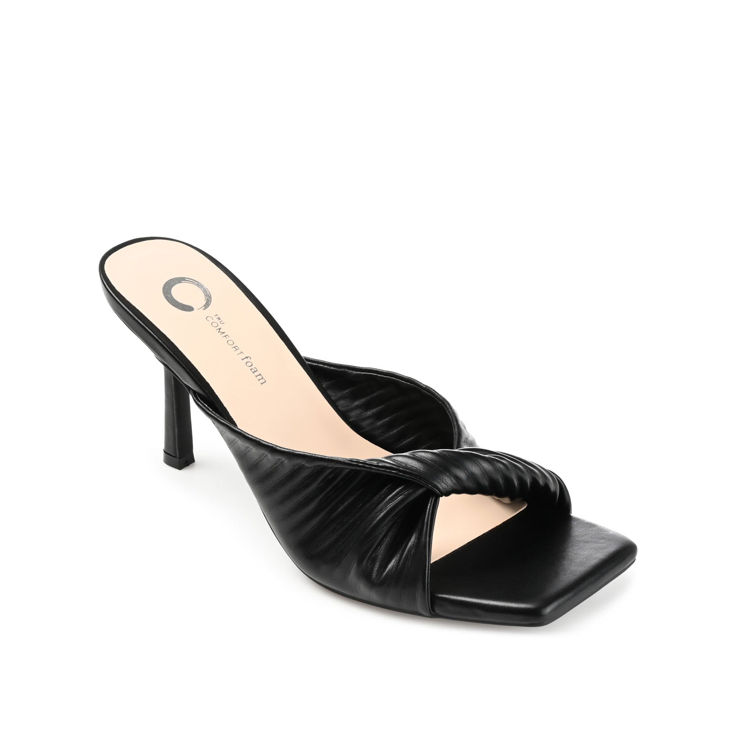 Journee Collection GREER MULE HEELS IN FAUX LEATHER Black