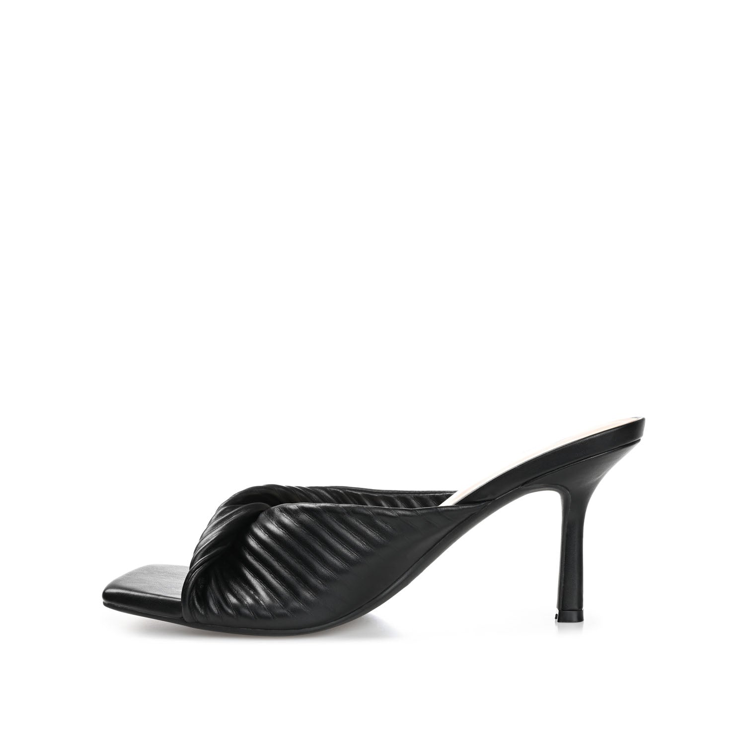 Journee Collection GREER MULE HEELS IN FAUX LEATHER Black
