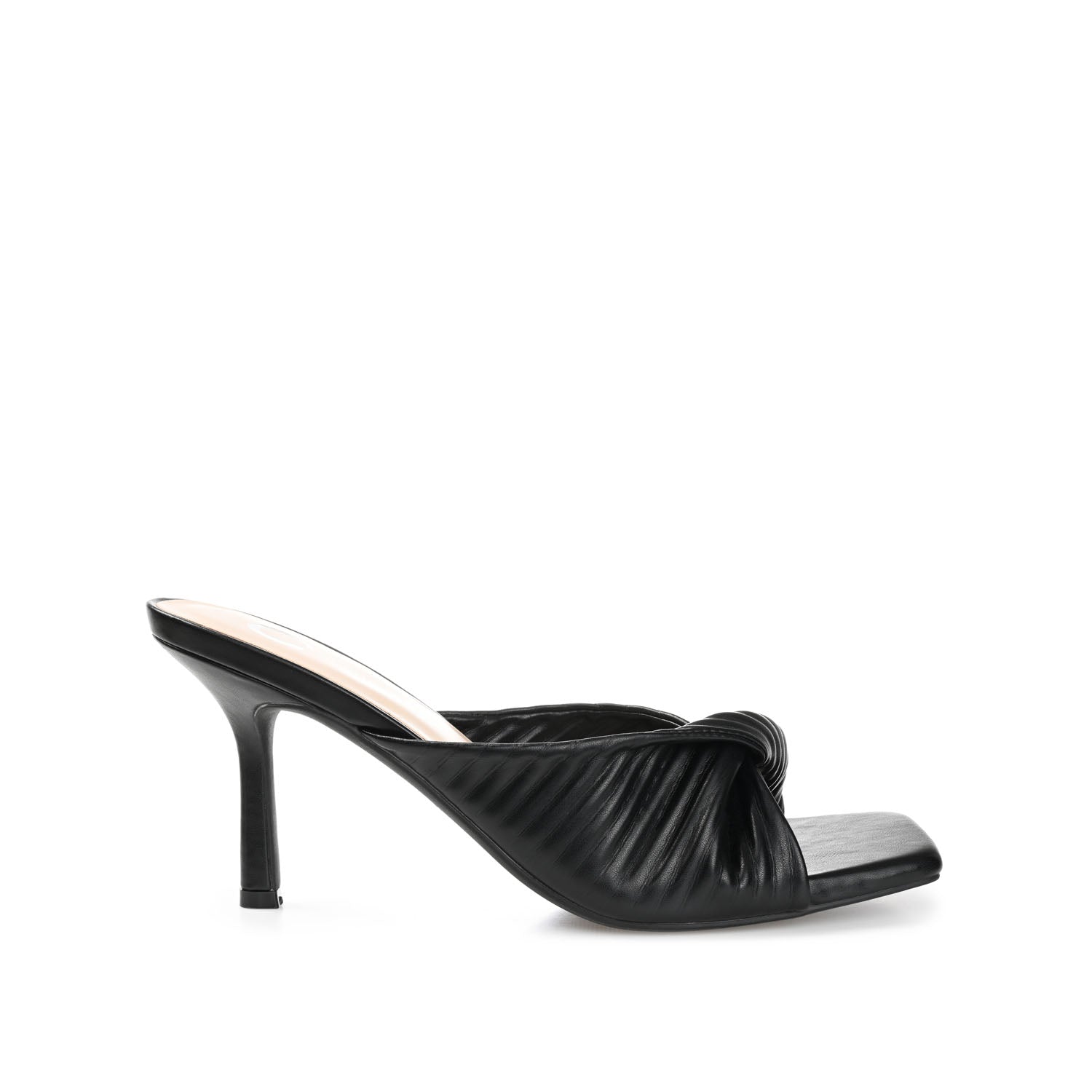 journee collection GREER MULE HEELS IN FAUX LEATHER Black