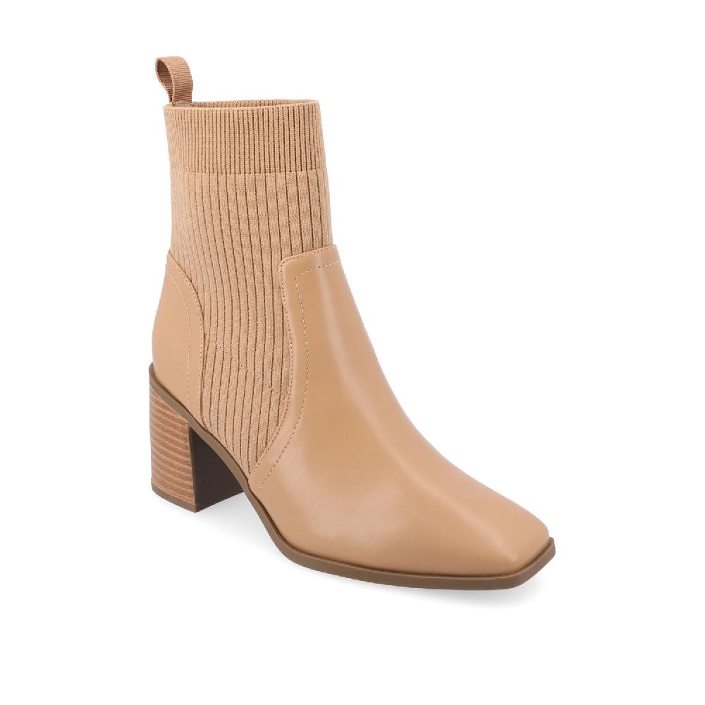 Journee Collection HARLOWE CHELSEA BOOTIES IN FAUX LEATHER Off White