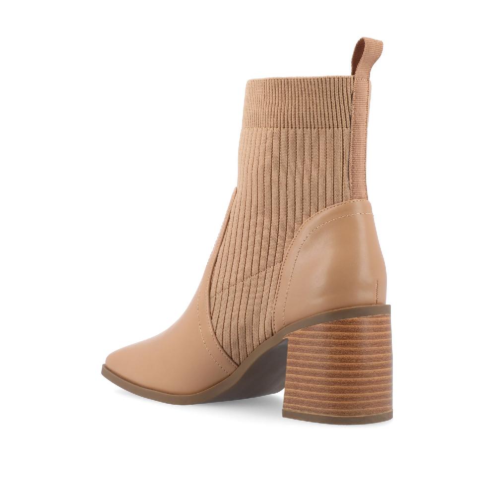 Journee Collection HARLOWE CHELSEA BOOTIES IN FAUX LEATHER Off White