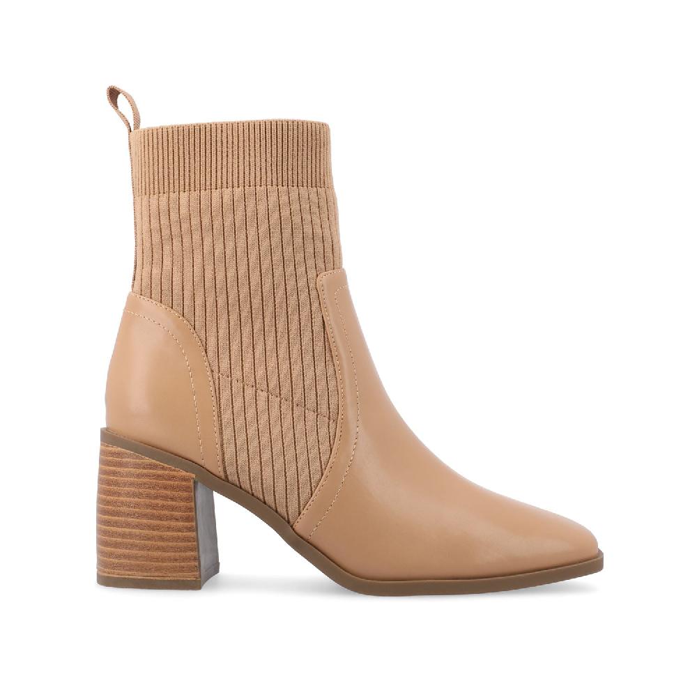 journee collection HARLOWE CHELSEA BOOTIES IN FAUX LEATHER Off White