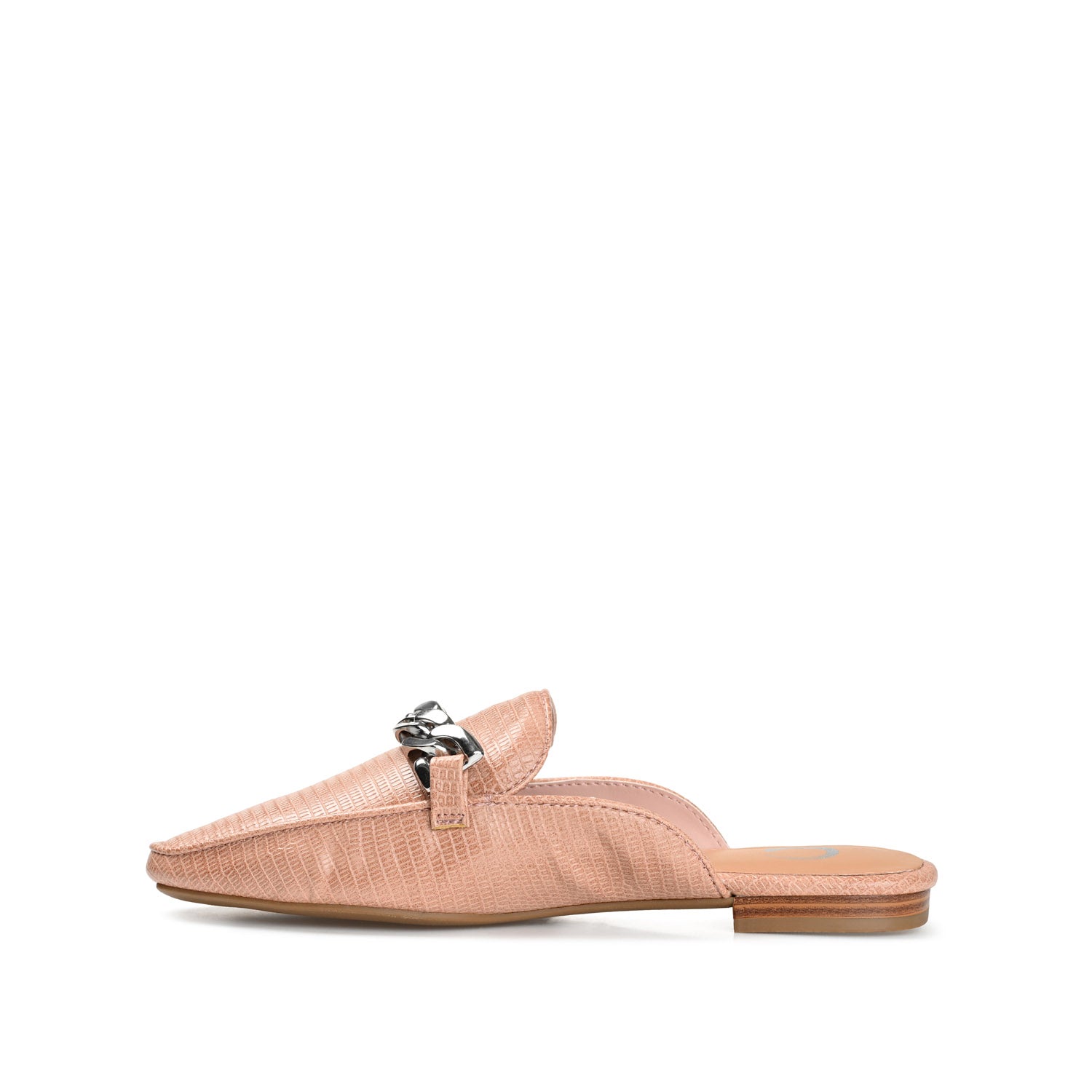 Journee Collection HAZINA MULED LOAFER FLATS IN LIZARD Ivory Lizard