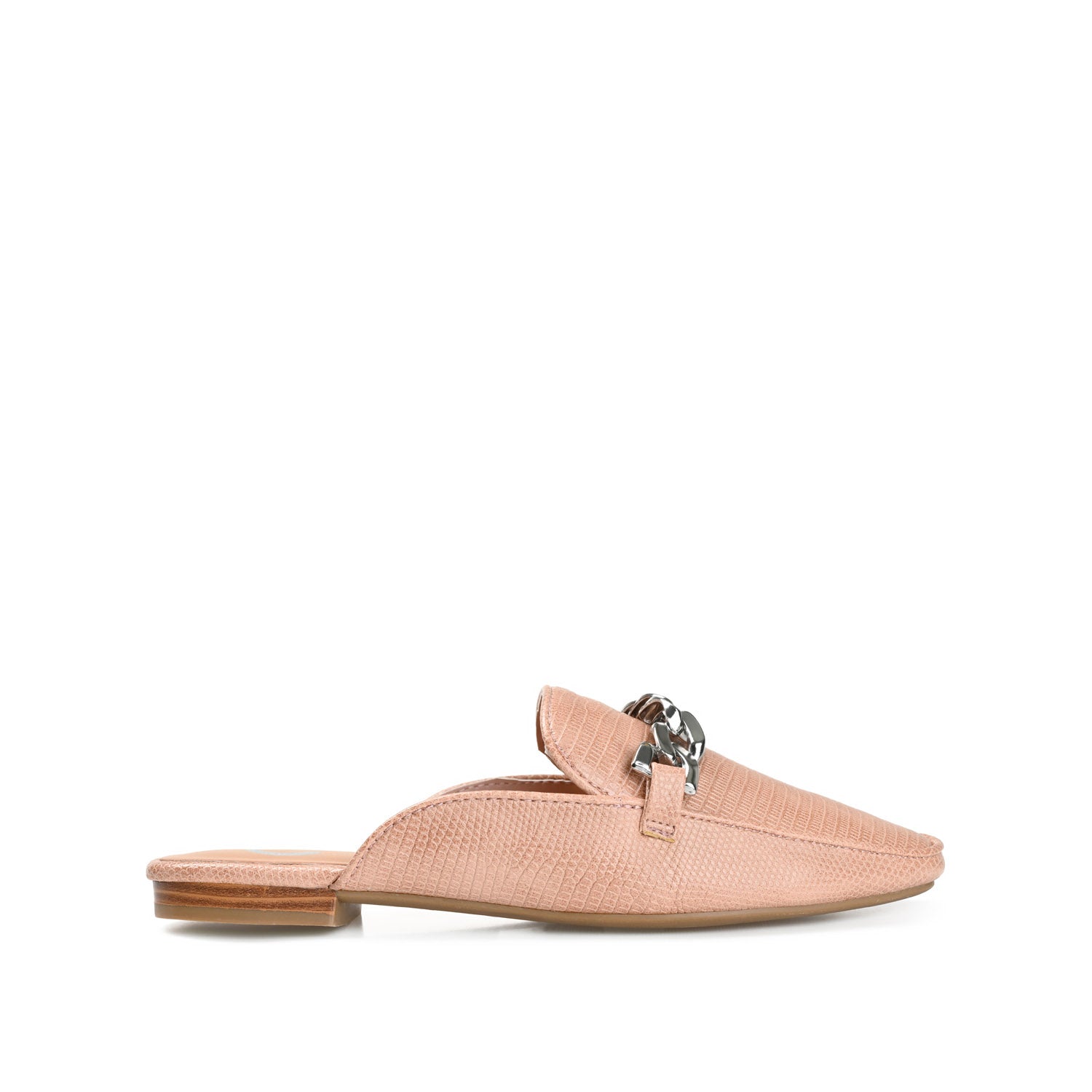 journee collection HAZINA MULED LOAFER FLATS IN LIZARD Ivory Lizard