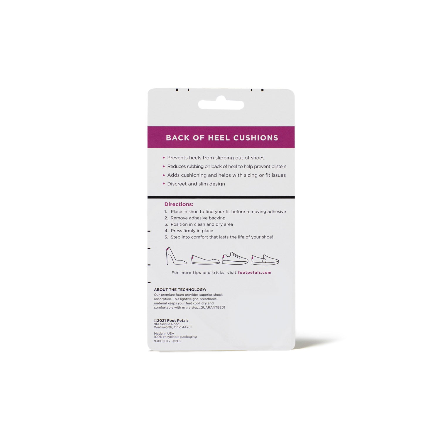 Journee Collection HEEL CUSHIONS BY FOOT PETALS Black