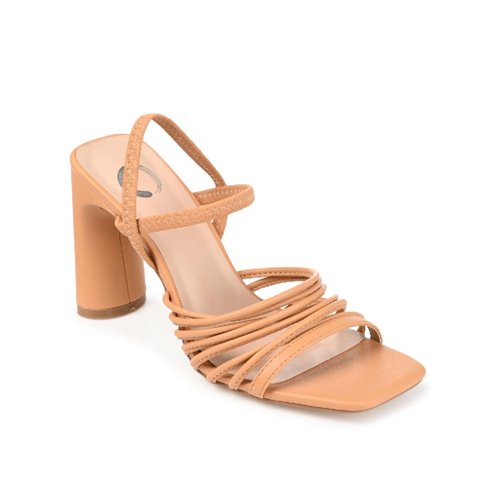 Journee Collection HERA STRAPPY HEELS IN FAUX LEATHER Tan