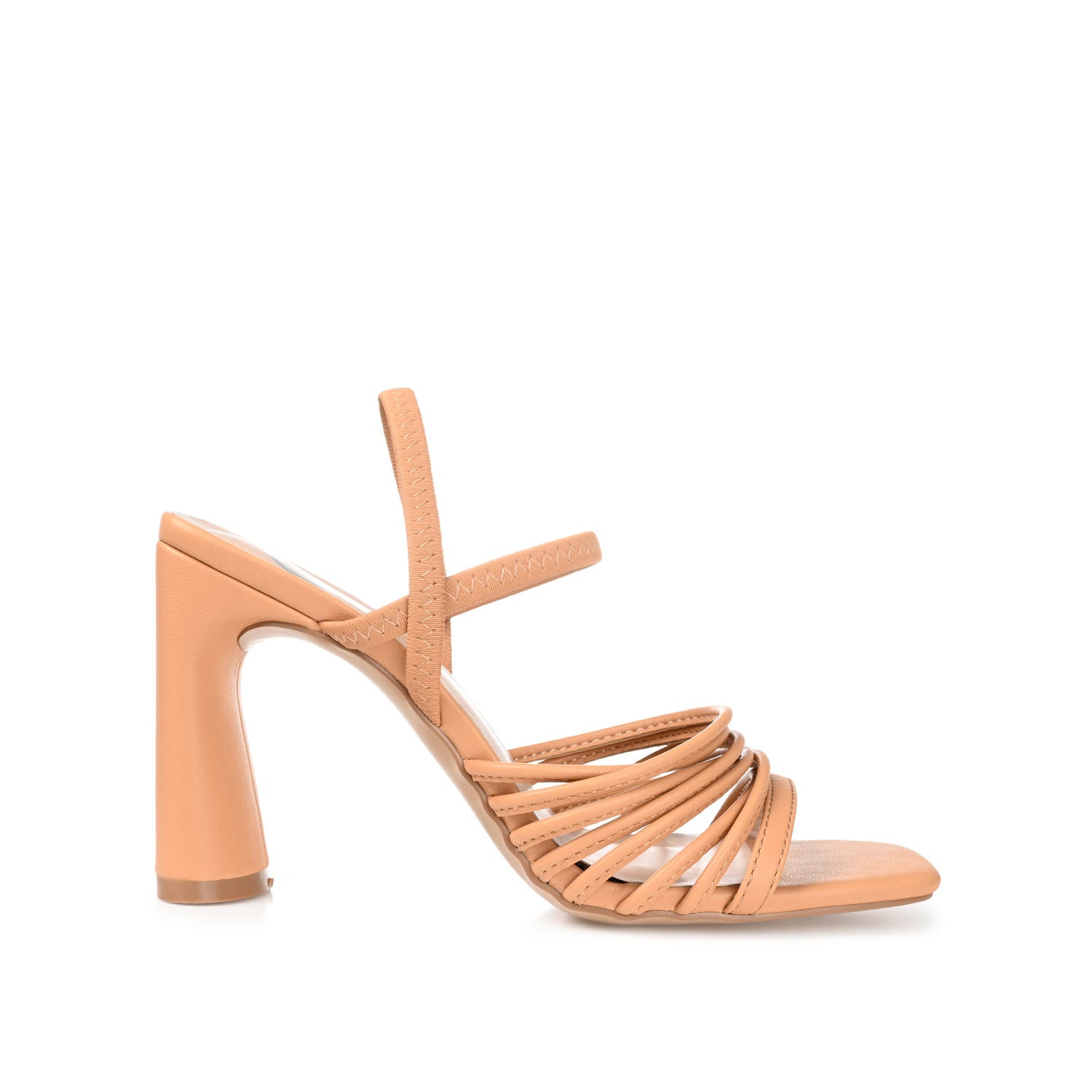 journee collection HERA STRAPPY HEELS IN FAUX LEATHER Tan