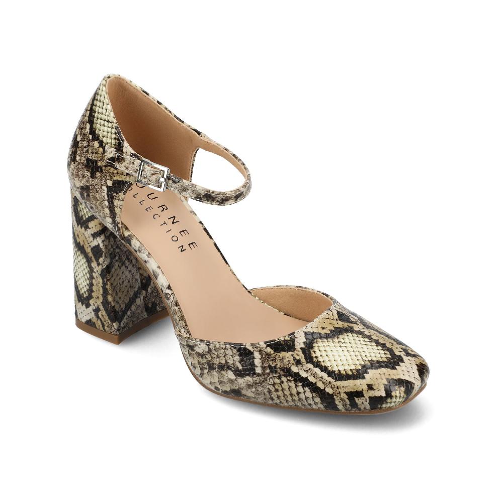 Journee Collection HESSTER PUMP HEELS IN FAUX LEATHER Silver PU