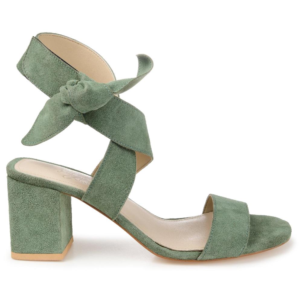 journee collection HETHER STRAPPY BLOCK HEELS IN SUEDE Green