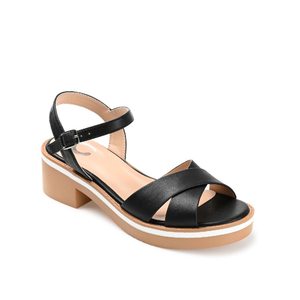 Journee Collection HILAREE HEELED SANDALS IN FAUX LEATHER White