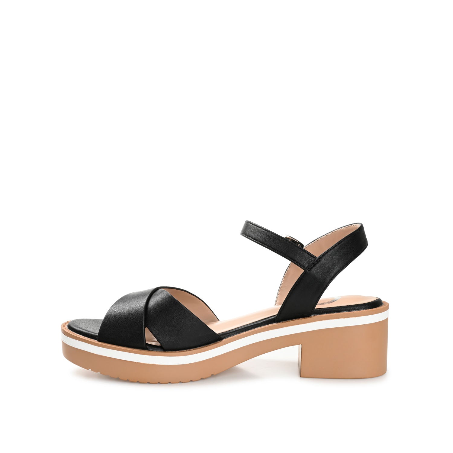 Journee Collection HILAREE HEELED SANDALS IN FAUX LEATHER White