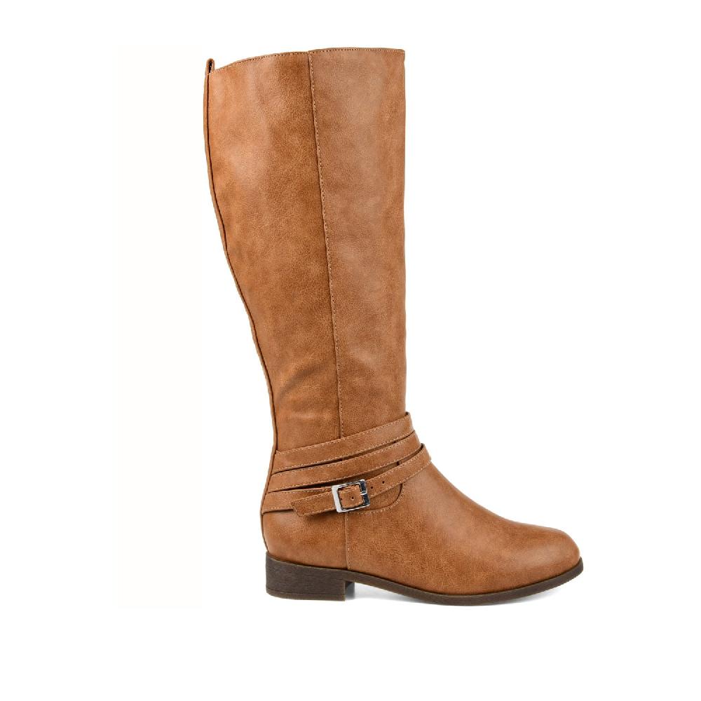 journee collection IVIE KNEE HIGH BOOTS IN X-WIDE CALF Brown PU