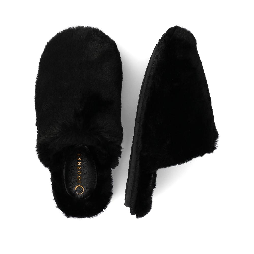 Journee Collection JAYDE SLIPPERS IN FAUX FUR Leopard Faux Fur
