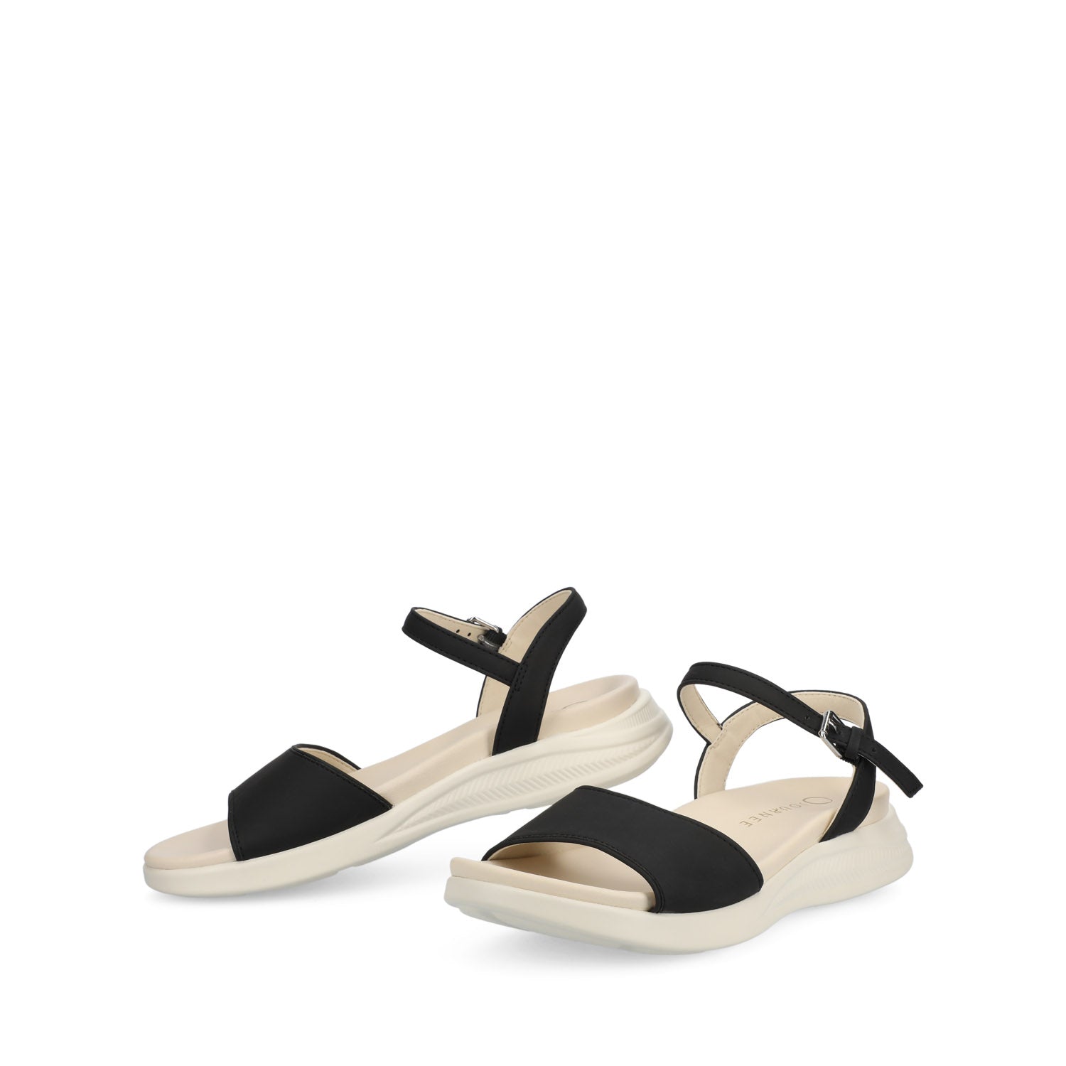 Journee Collection JAYLEE BUCKLE SANDALS IN FAUX LEATHER Bone PU