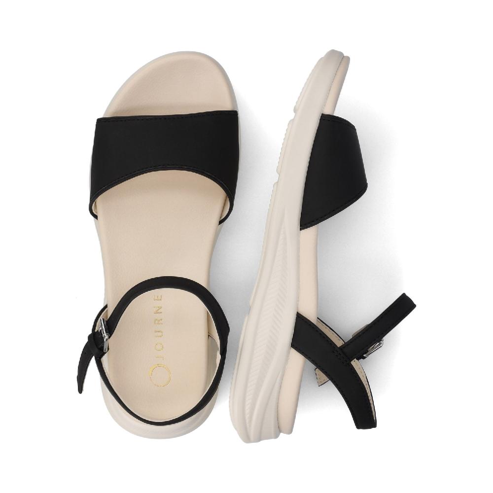 Journee Collection JAYLEE BUCKLE SANDALS IN FAUX LEATHER Bone PU