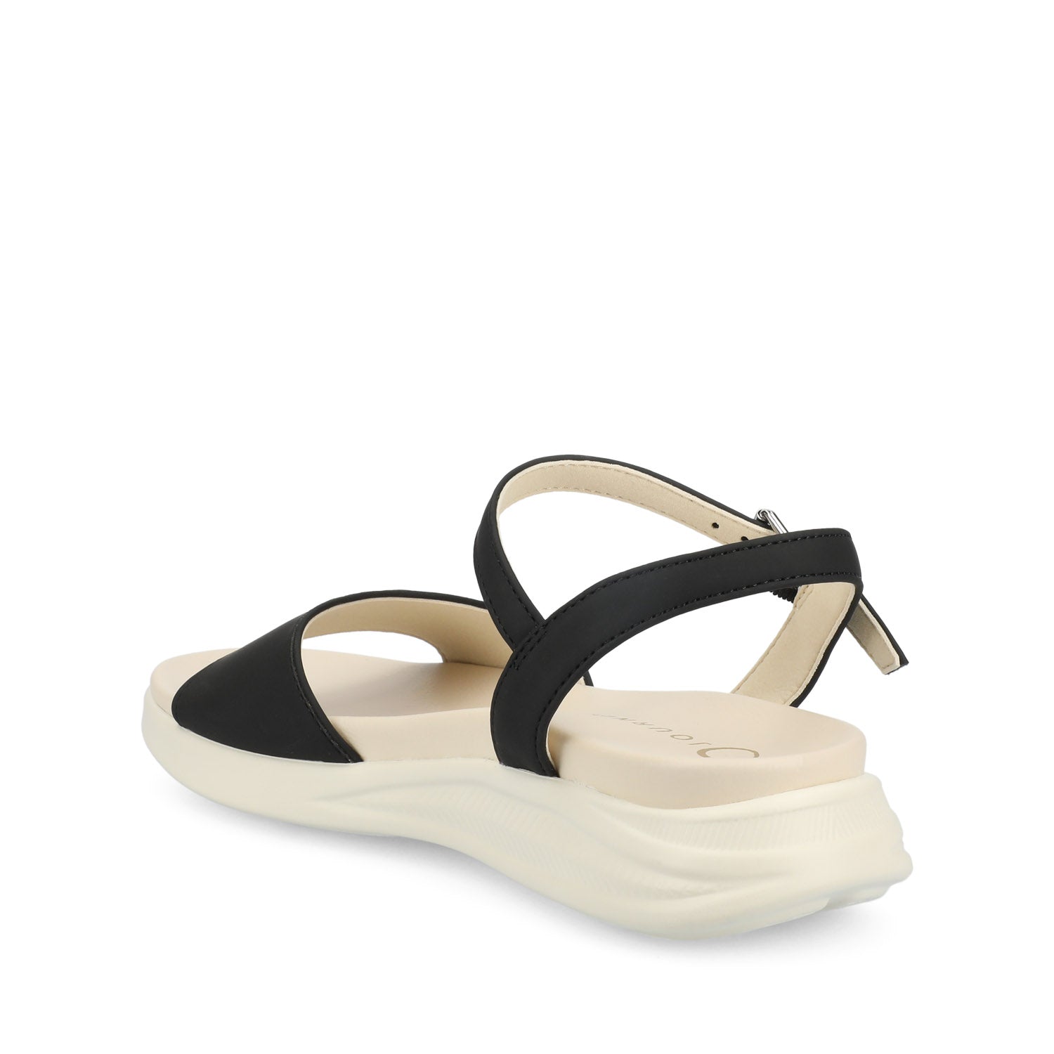 Journee Collection JAYLEE BUCKLE SANDALS IN FAUX LEATHER Bone PU