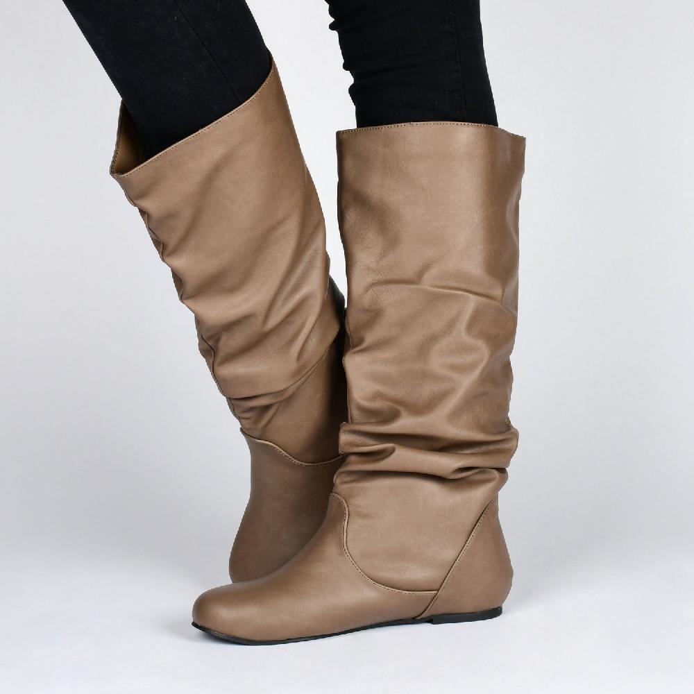 Journee Collection JAYNE KNEE HIGH BOOTS IN VEGAN LEATHER Black