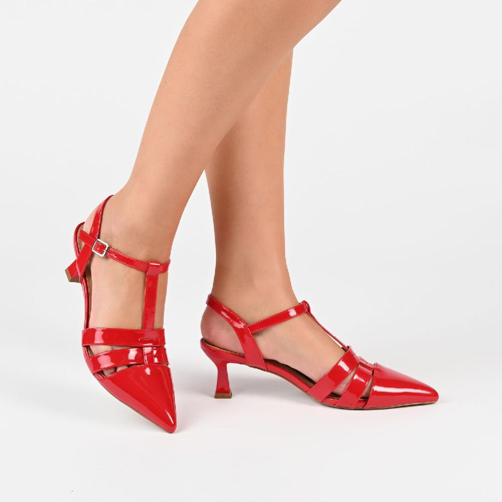 Journee Collection JAZLYNN BASIC T-STRAP KITTEN HEELS IN WIDE Black