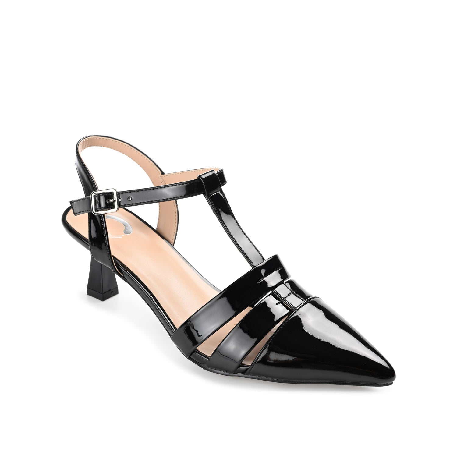 Journee Collection JAZLYNN BASIC T-STRAP KITTEN HEELS IN WIDE Black