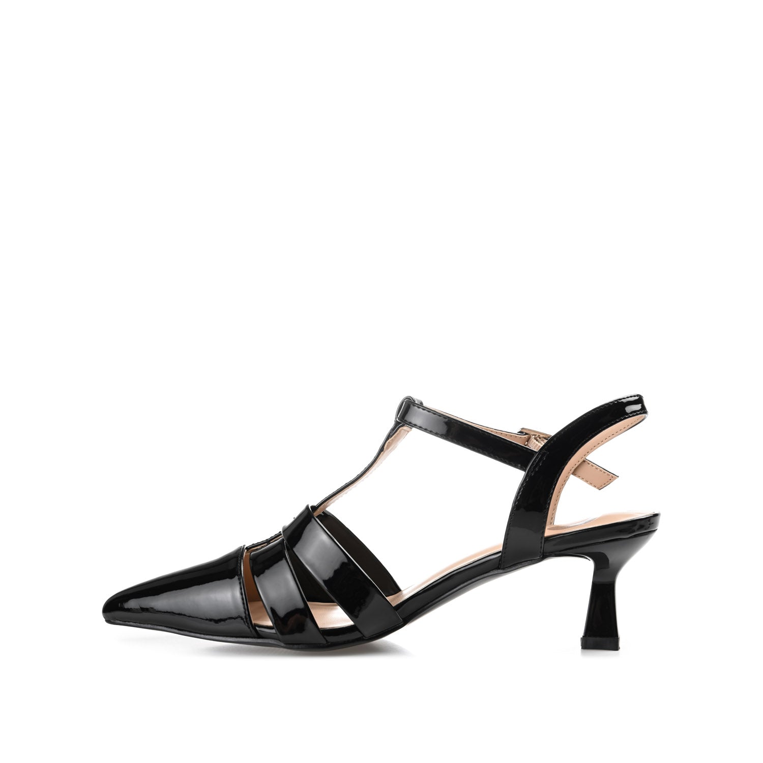 Journee Collection JAZLYNN BASIC T-STRAP KITTEN HEELS IN WIDE Black