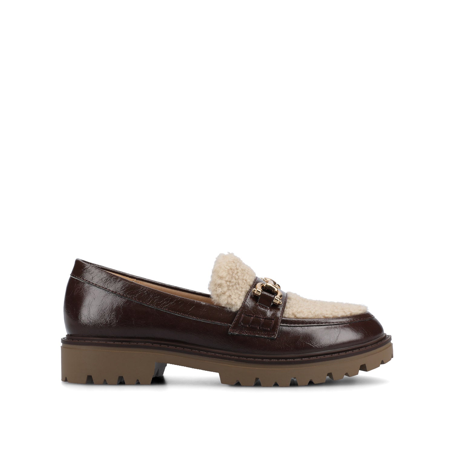 journee collection JESSAMEY LOAFER FLAT IN WIDE Crinkle Brown