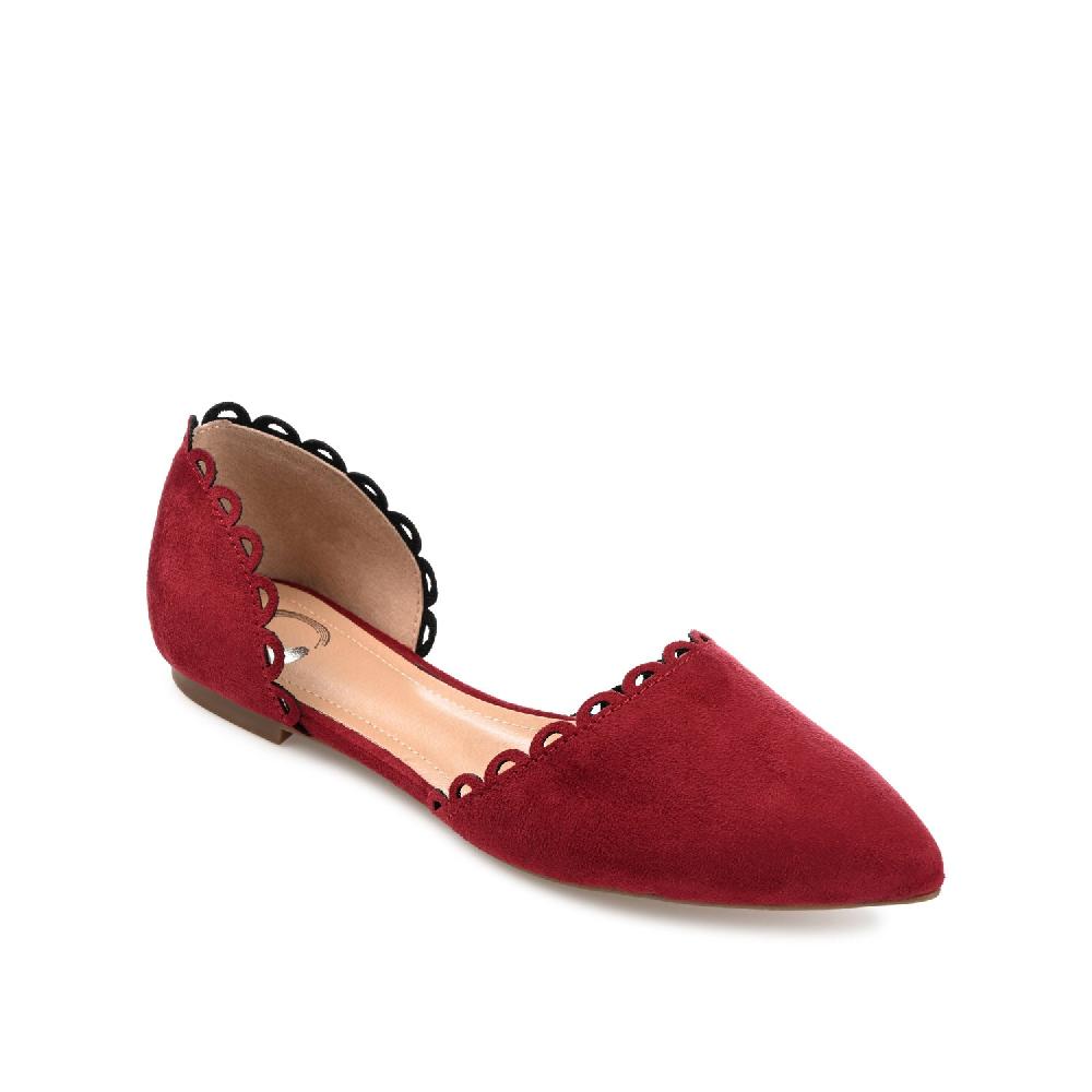 Journee Collection JEZLIN D'ORSAY FLATS IN FAUX SUEDE Wine