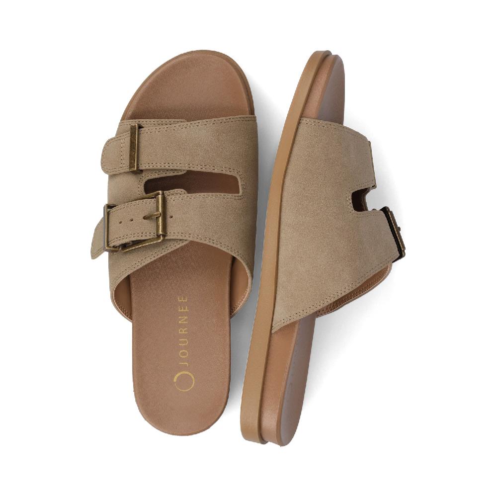 Journee Collection COSETTE FLAT SANDALS Beige