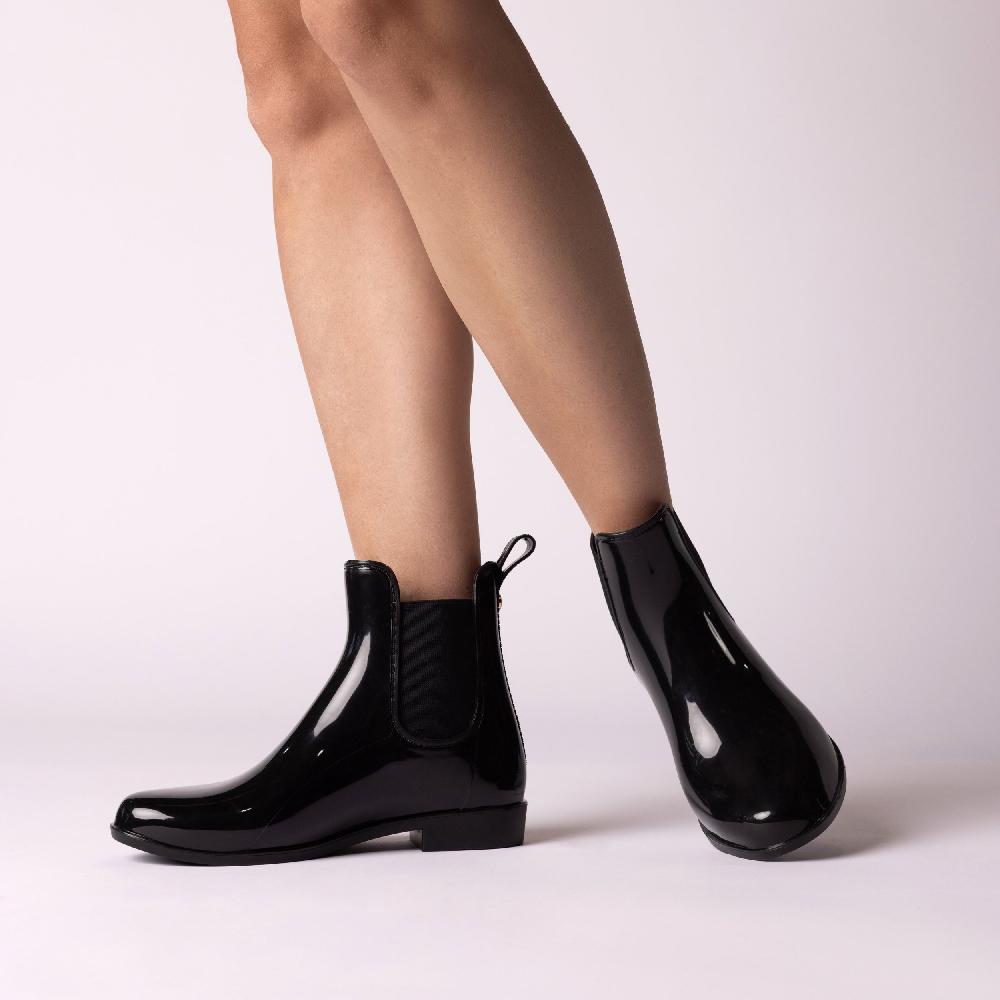 Journee Collection DRIZZLE ANKLE RAIN BOOTS Black