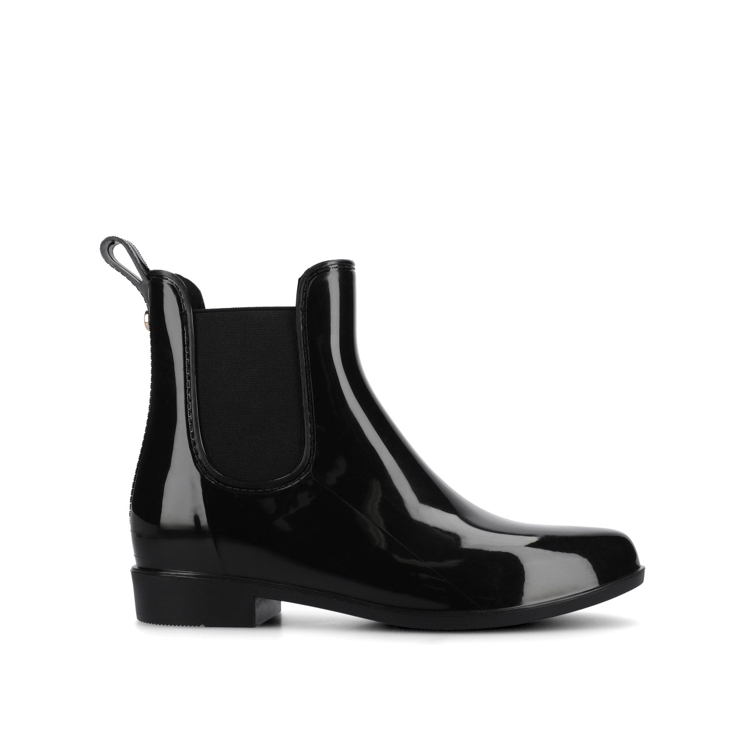 journee collection DRIZZLE ANKLE RAIN BOOTS Black