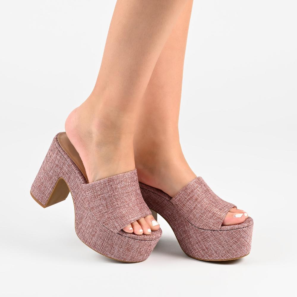 Journee Collection ENYYA PLATFORM SANDALS Mauve