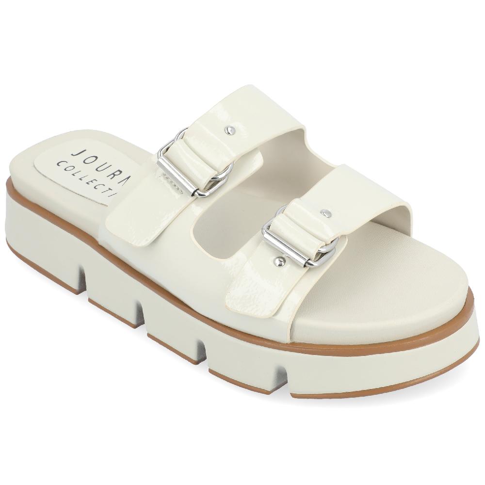 Journee Collection KANDRI SLIP-ON SANDALS Ivory
